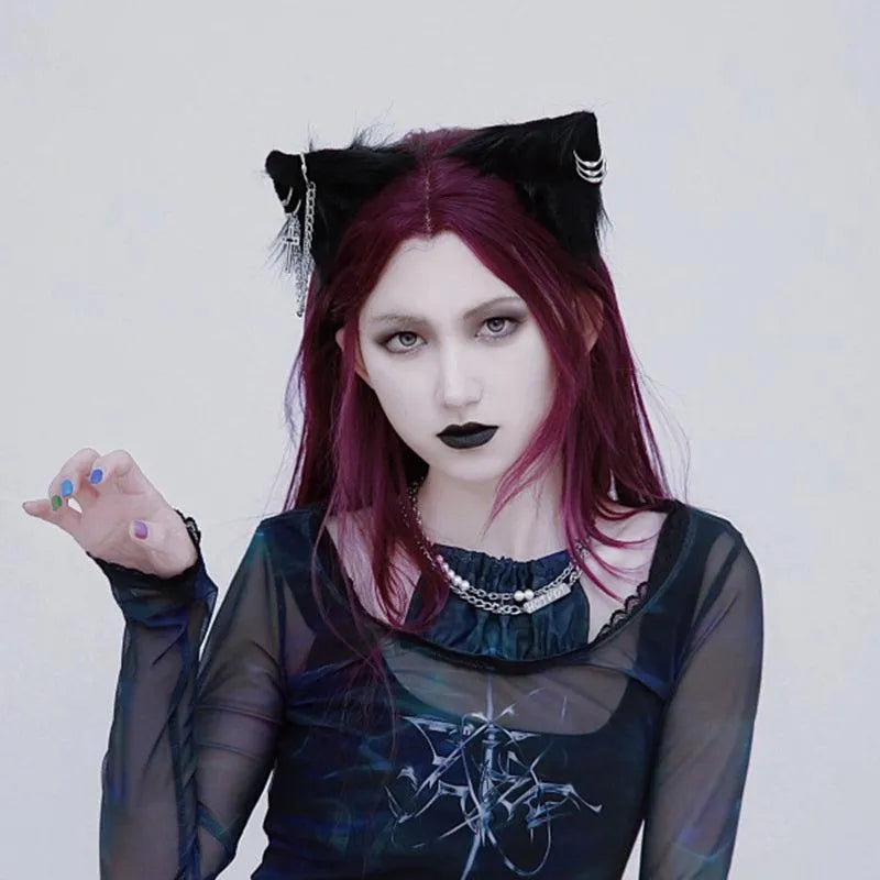 Chain Cat Ear Hairpin and Hairband