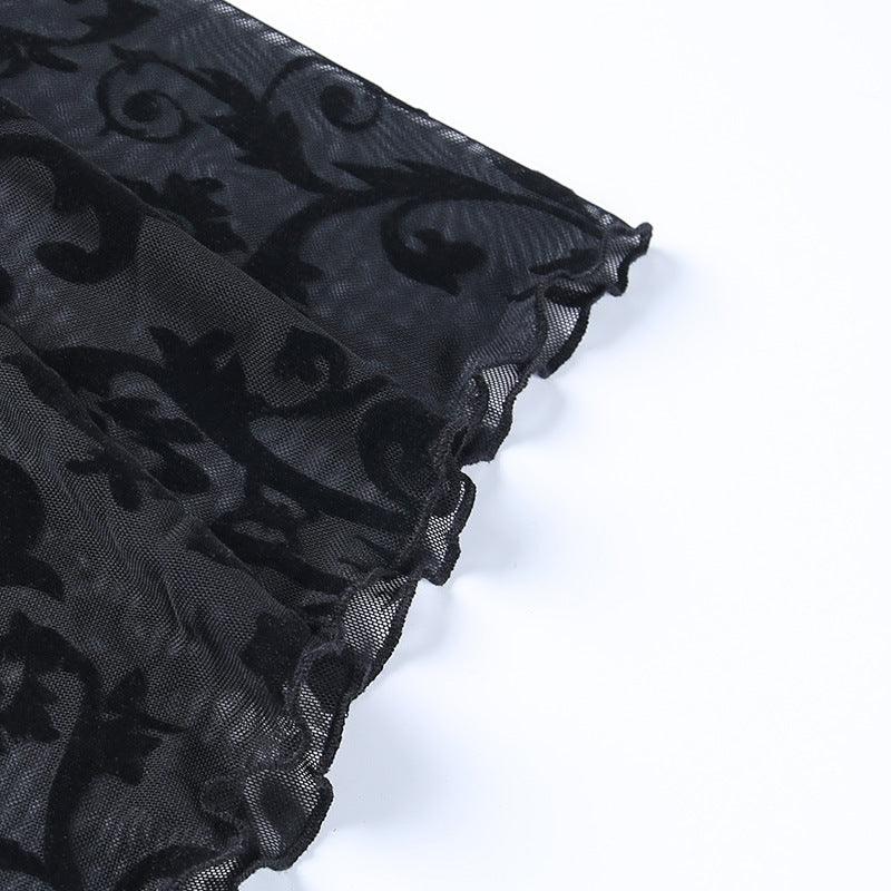 Gothic Off Shoulder Sheer Bodysuit