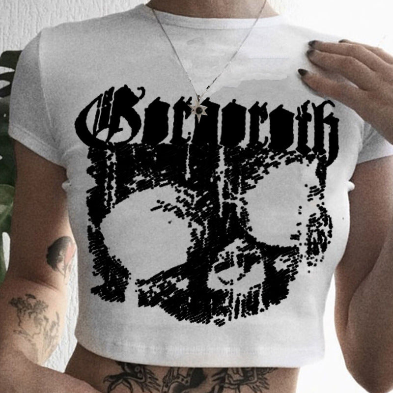Goth Skull Belly Top