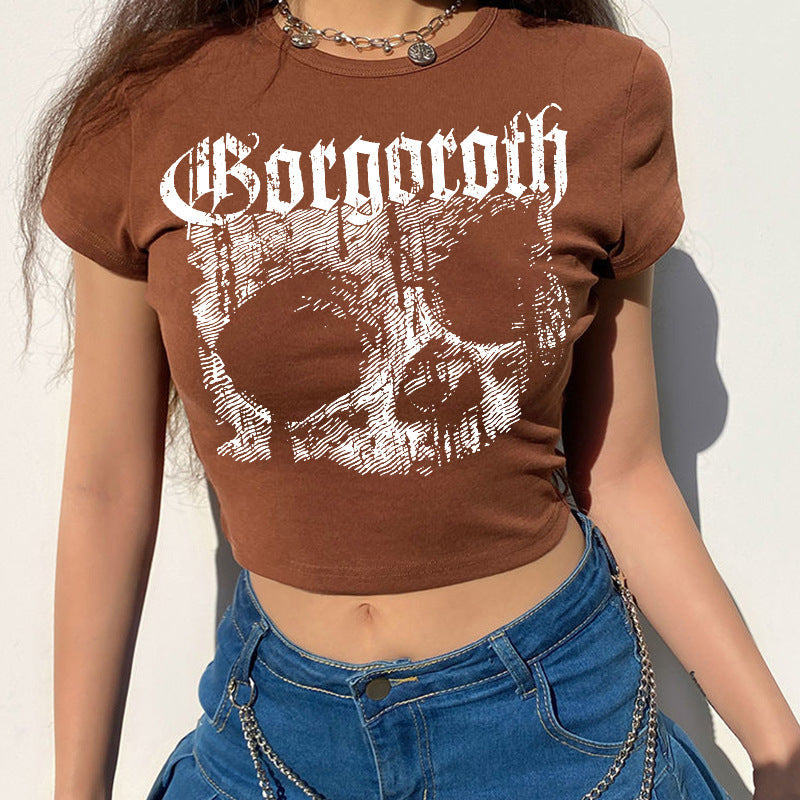 Goth Skull Belly Top