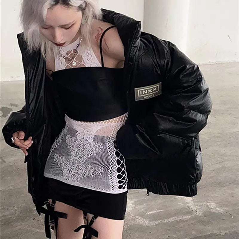 Colorful Butterfly Is Playing Mesh Lingerie