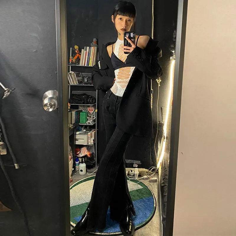 Colorful Butterfly Is Playing Mesh Lingerie
