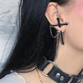 PIERCED CROSS EARRING