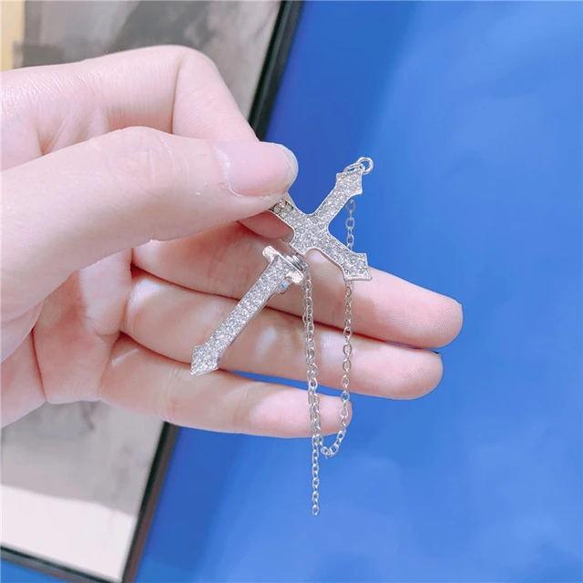 PIERCED CROSS EARRING