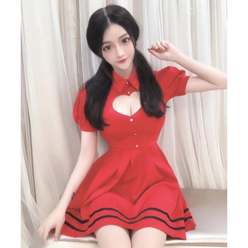 Sweet Sexy Heart Short Sleeve Polo Dress