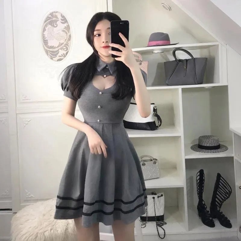 Sweet Sexy Heart Short Sleeve Polo Dress