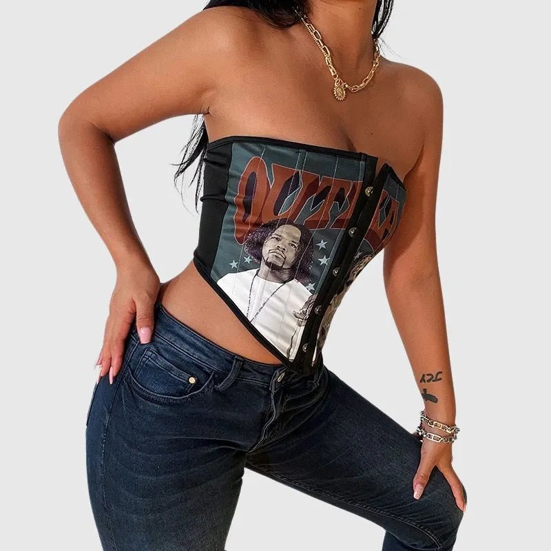 Street Retro Letter Top