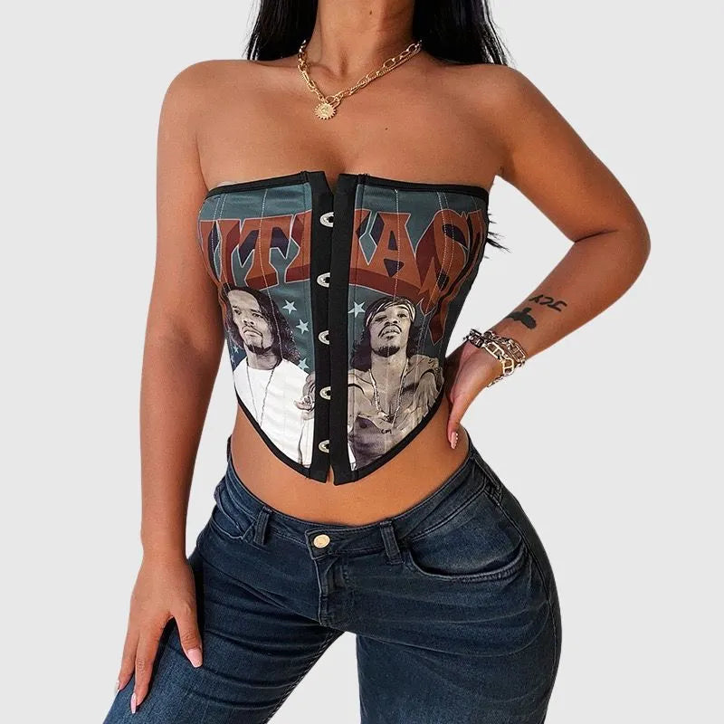 Street Retro Letter Top