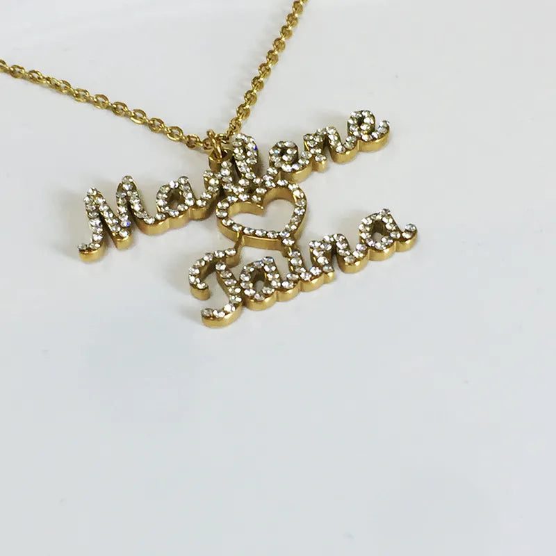 Custom Diamond Heart Titanium Necklace