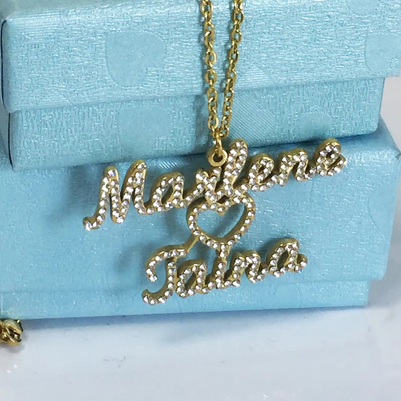 Custom Diamond Heart Titanium Necklace