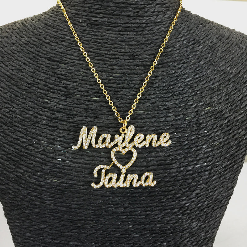 Custom Diamond Heart Titanium Necklace