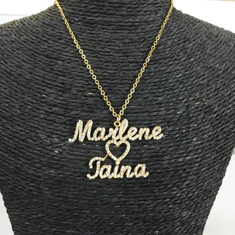Custom Diamond Heart Titanium Necklace