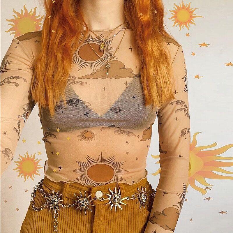 Moon Sun Mesh Top