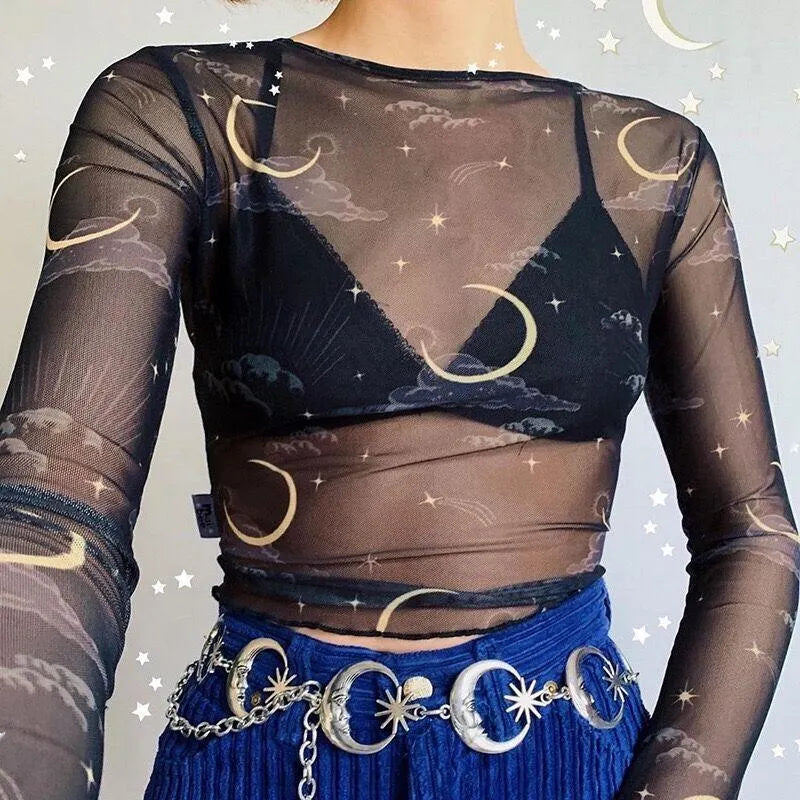 Moon Sun Mesh Top