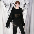 Hollow Out Tassel Knitted Pullover Top