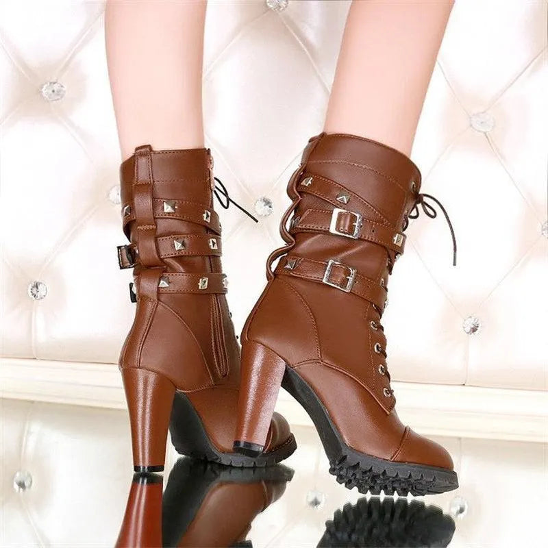 Rivet High Heel Boots