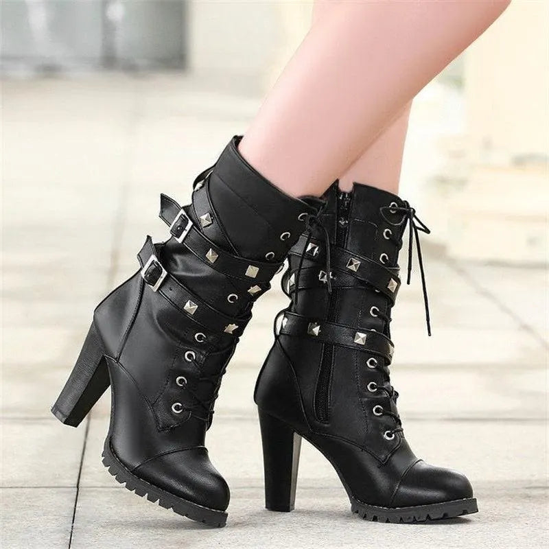 Rivet High Heel Boots