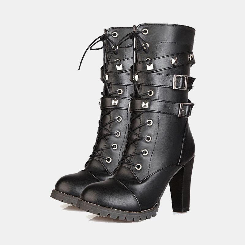 Rivet High Heel Boots