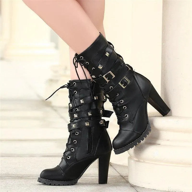Rivet High Heel Boots