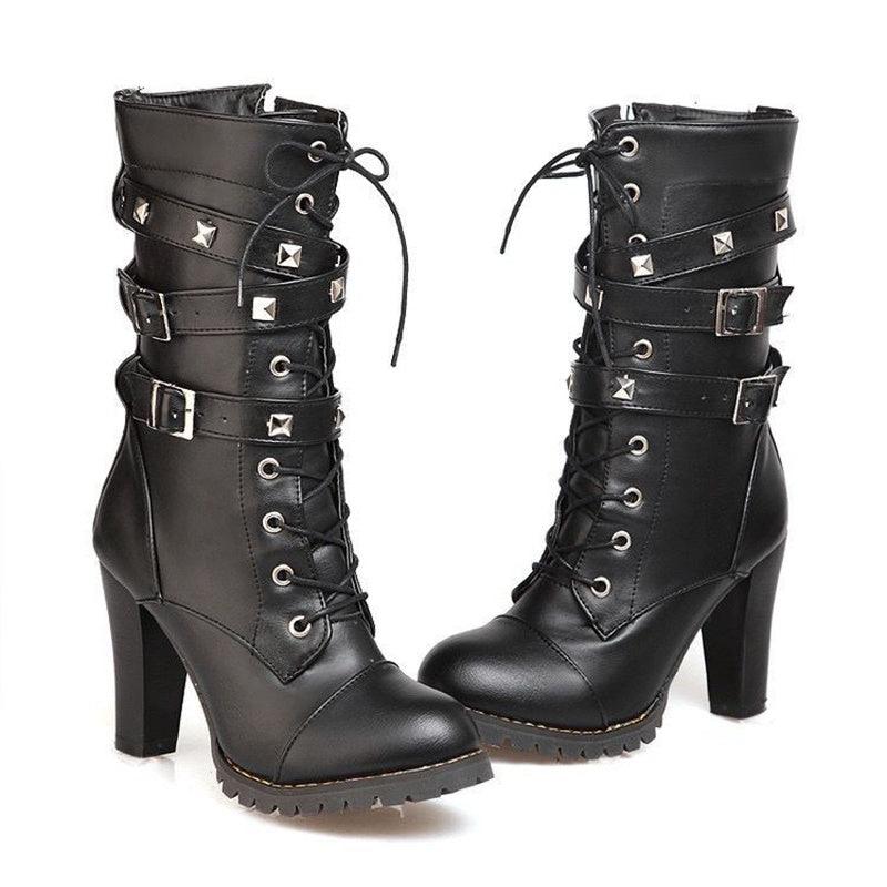 Rivet High Heel Boots