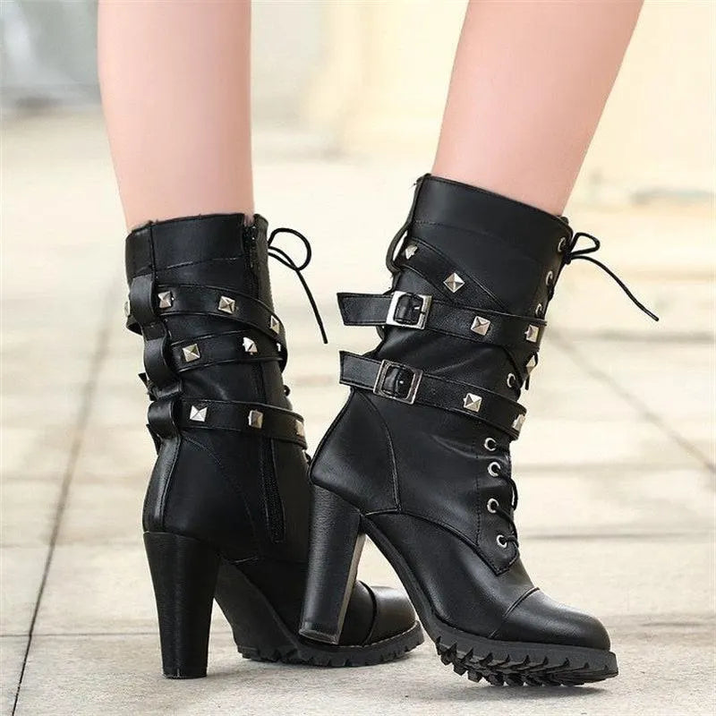 Rivet High Heel Boots