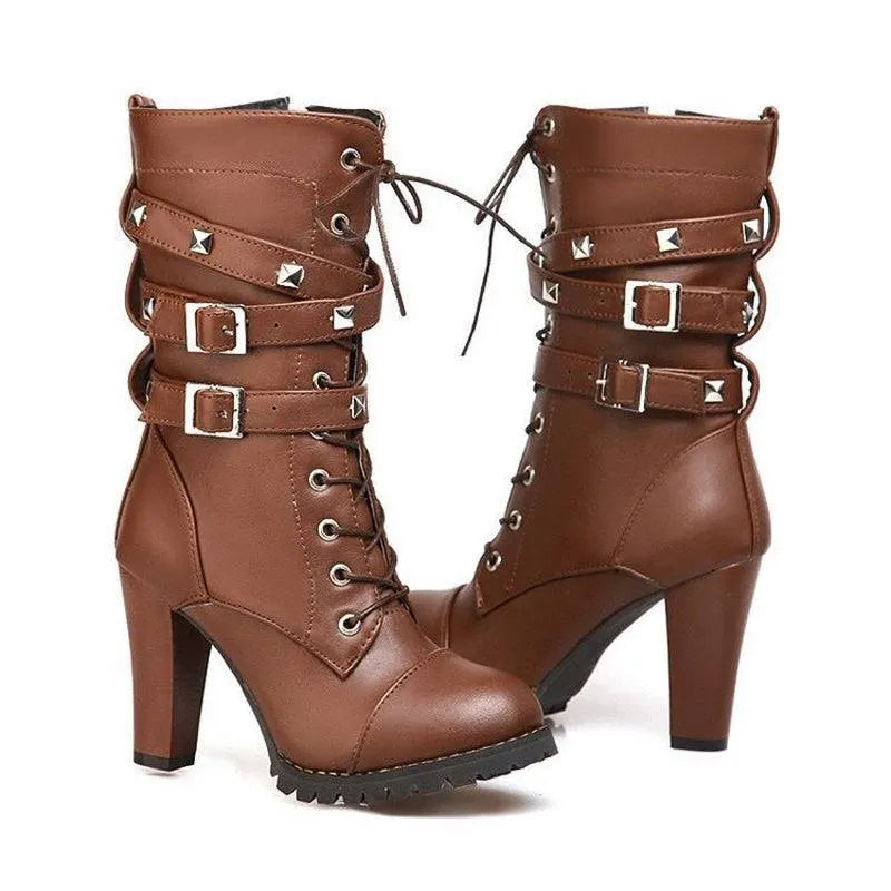 Rivet High Heel Boots