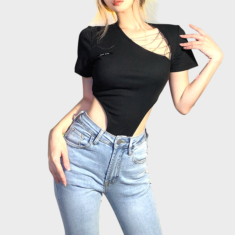 Lost In Diamond Short Sleeve Bodysuit