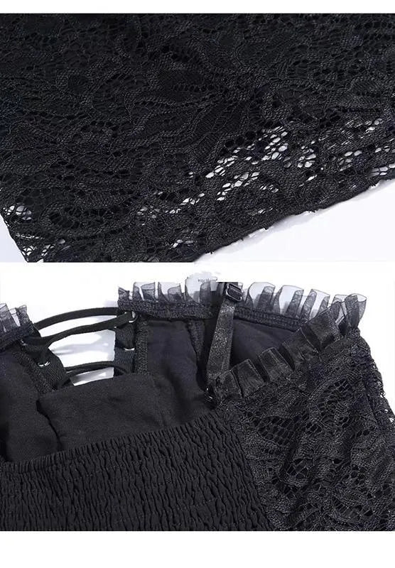 Black Lace Strap Dress