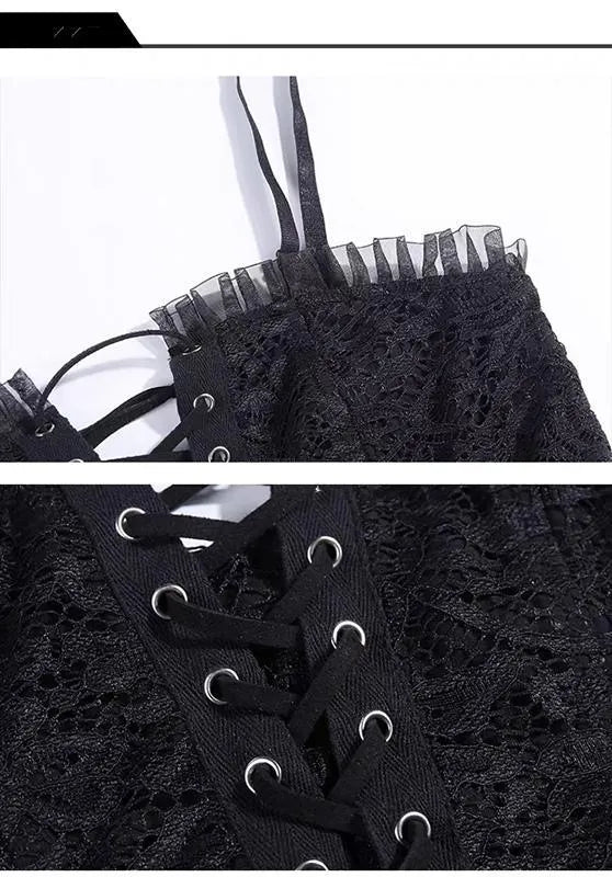 Black Lace Strap Dress