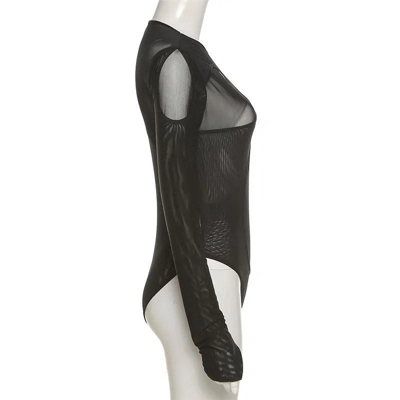 Sooner Or Later Mesh Cutout Bodysuit