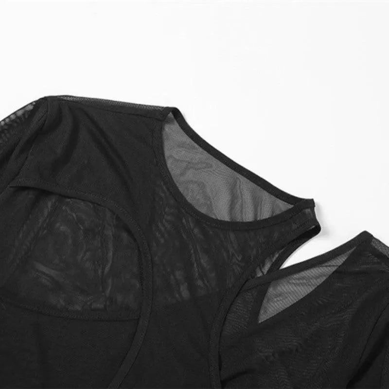 Sooner Or Later Mesh Cutout Bodysuit