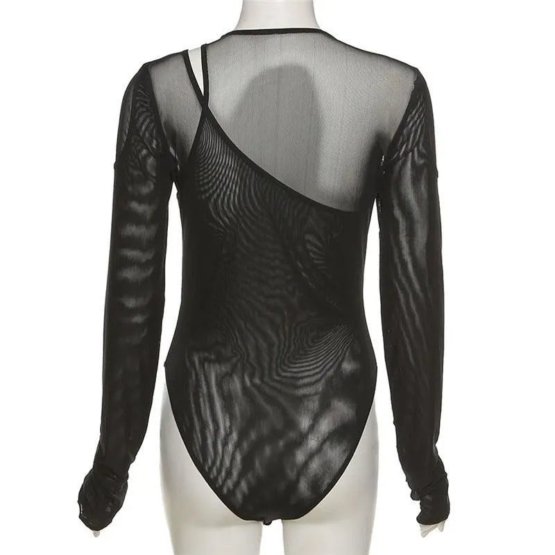 Sooner Or Later Mesh Cutout Bodysuit