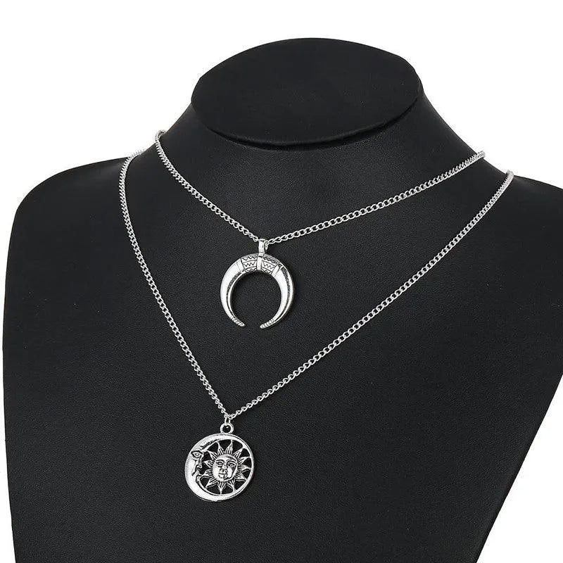 Sun and Moon Double Layer Choker