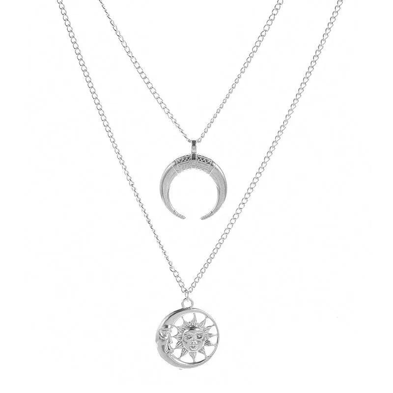 Sun and Moon Double Layer Choker