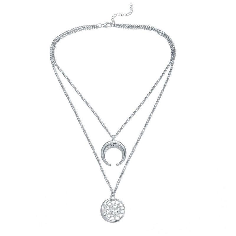 Sun and Moon Double Layer Choker