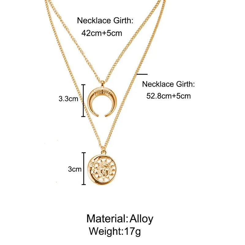 Sun and Moon Double Layer Choker