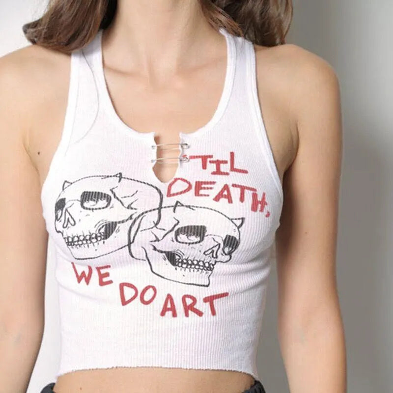 Skeleton Letter Printed Top