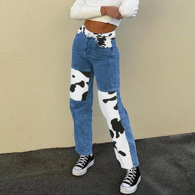 Cow Pattern Printed Pants