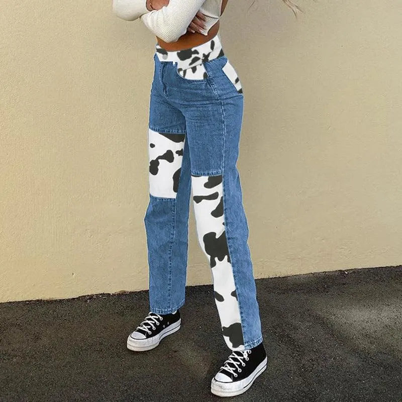 Cow Pattern Printed Pants