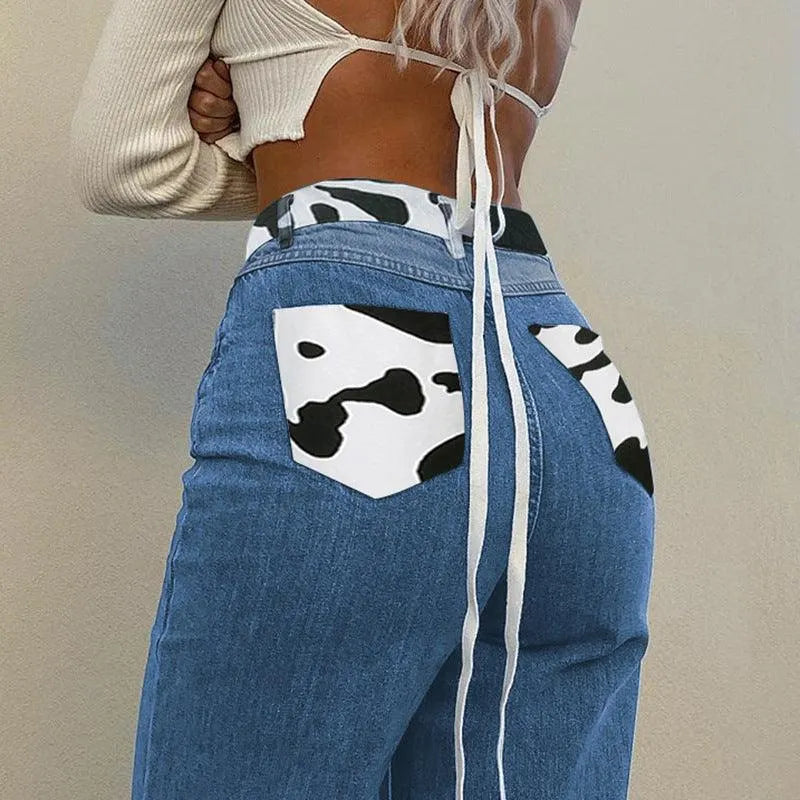 Cow Pattern Printed Pants