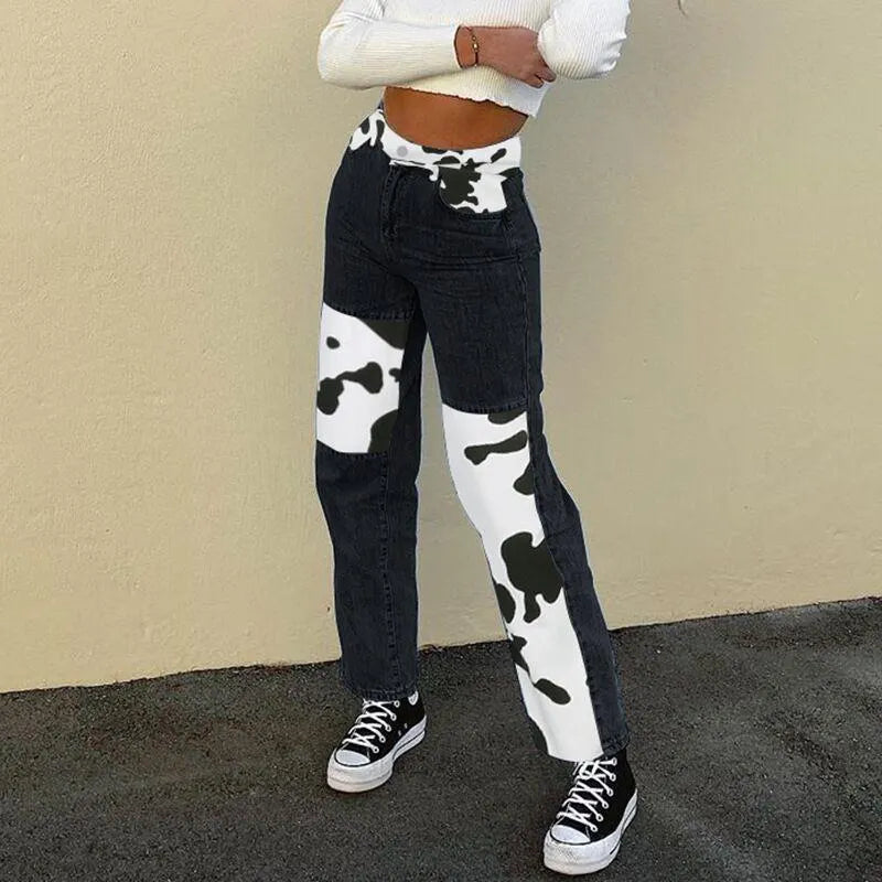 Cow Pattern Printed Pants