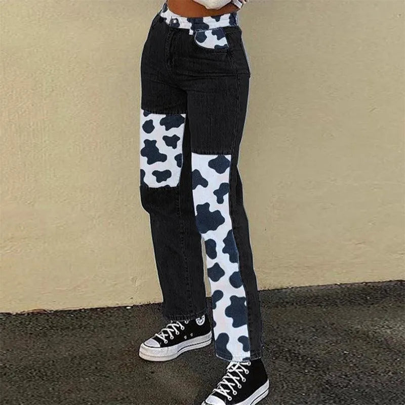 Cow Pattern Printed Pants