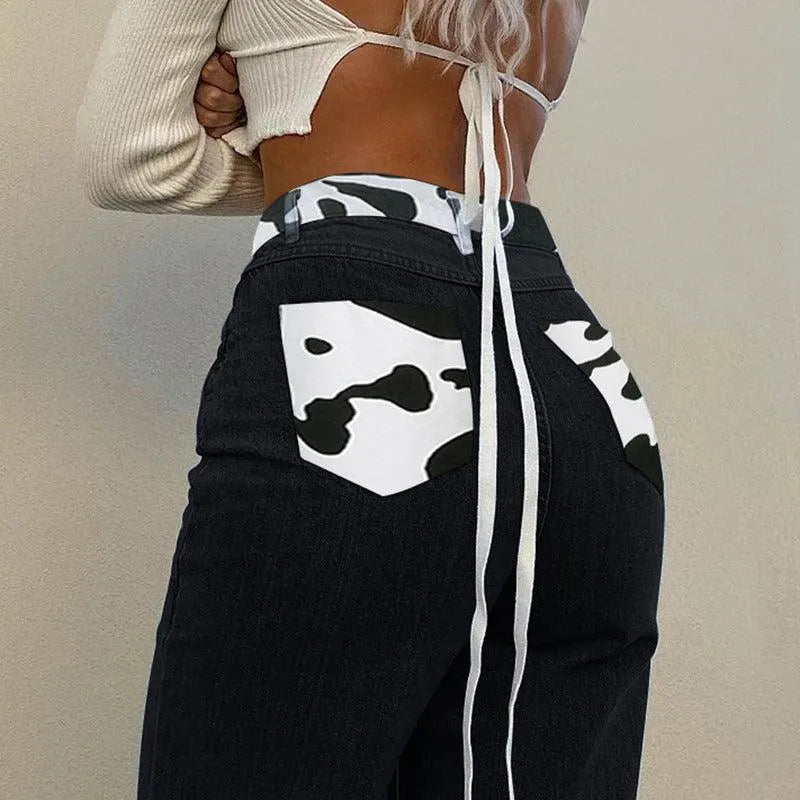 Cow Pattern Printed Pants