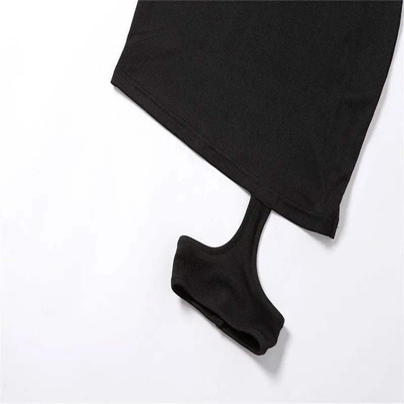 Hollow Slim Bag Hip Dress