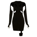 Hollow Slim Bag Hip Dress