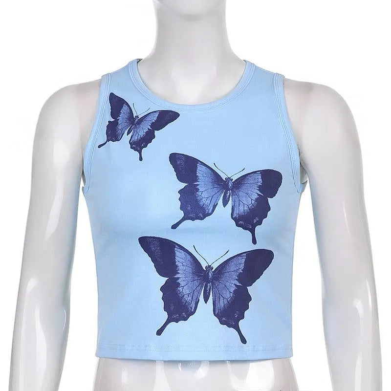 Watercolor Butterfly Print Top
