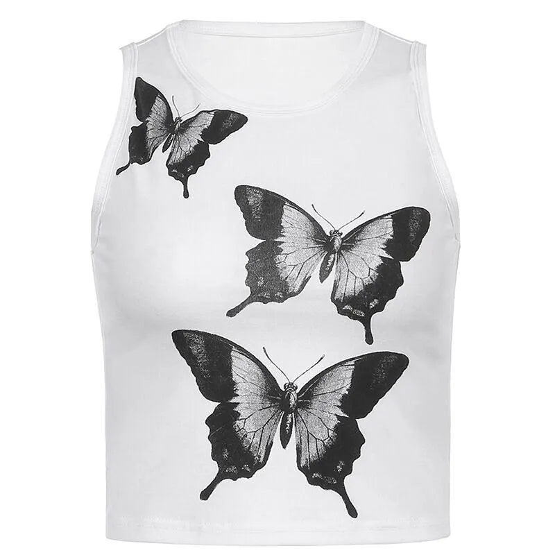 Watercolor Butterfly Print Top
