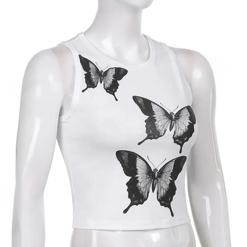 Watercolor Butterfly Print Top