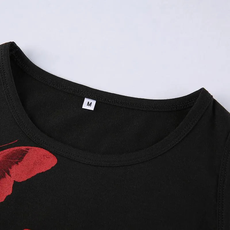 Watercolor Butterfly Print Top