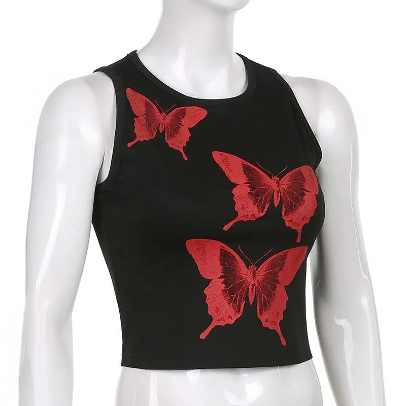 Watercolor Butterfly Print Top